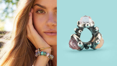 Trinity of the heart gemstone charm and model