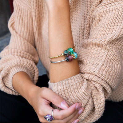 Lila & Zöld Fénykoszorú Bead - Trollbeads Ékszerek Magyarország