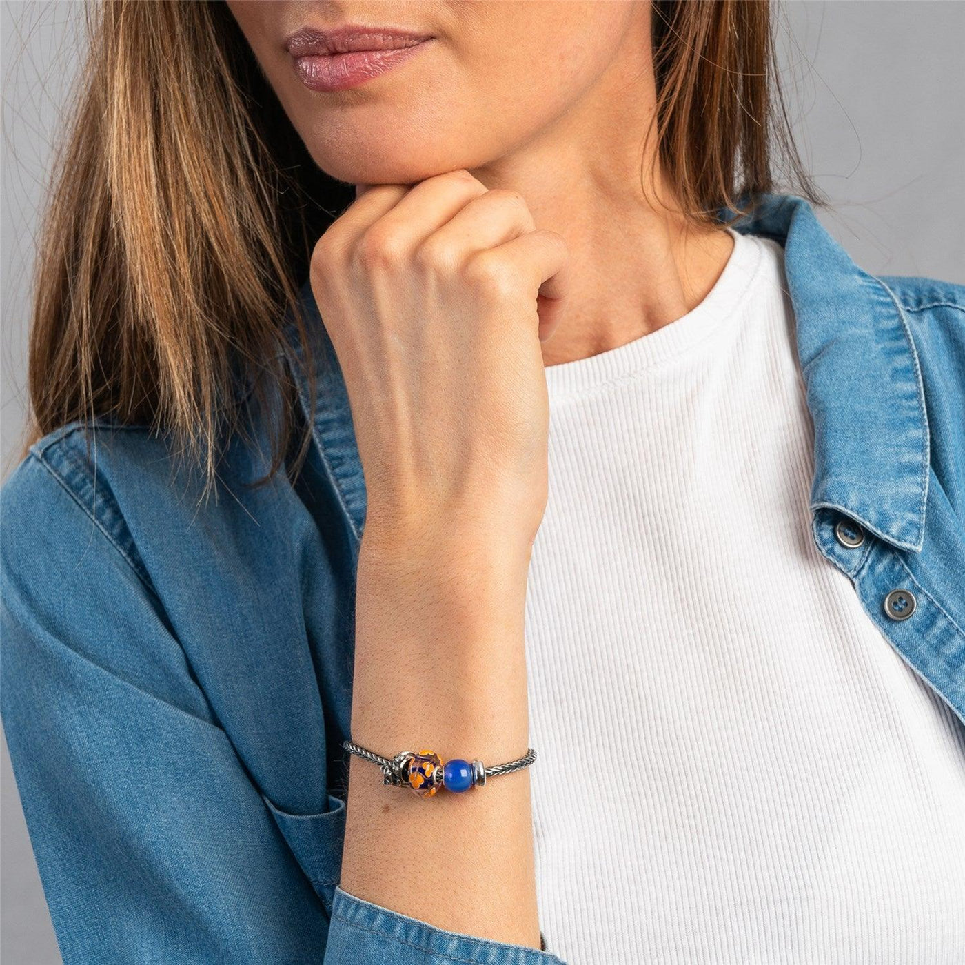 Kerek Kék Achát Bead - Trollbeads Ékszerek Magyarország