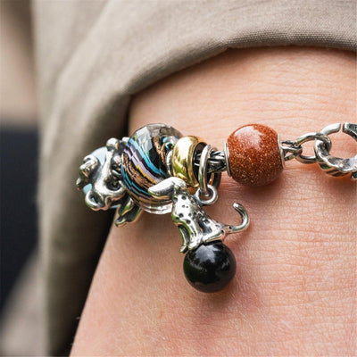 Kerek Barna Aranykő Bead - Trollbeads Ékszerek Magyarország